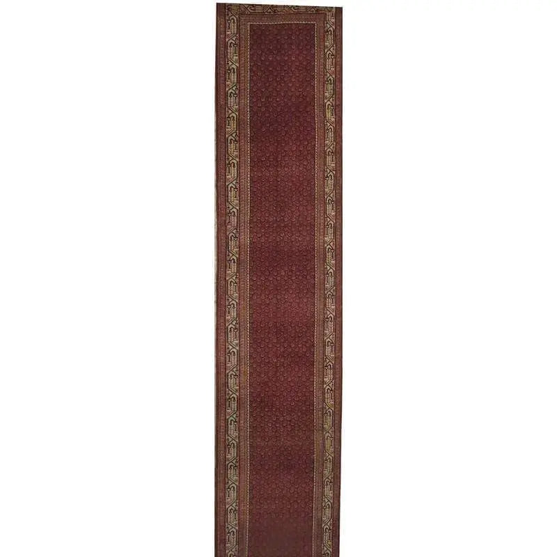 One Of The Kind Hand-Knotted Persian Wool Rug _ Luxurious Vintage Design, 10'5" x 2'6", Artisan Crafted